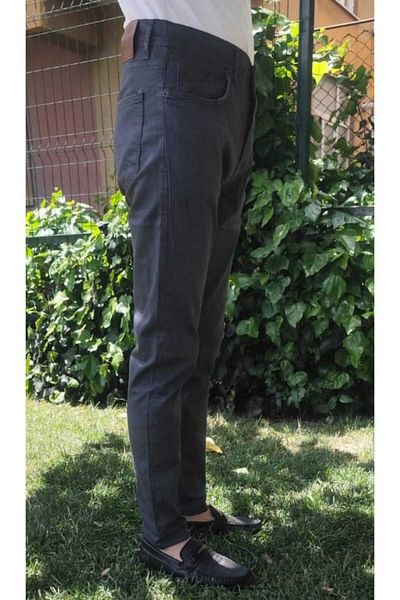 Denim ανδρικό τζιν λινό παντελόνι γκρι koyo και lover dumeli στενό πόδι