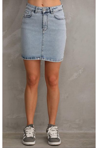 jöns since 1997 Fusta de damă Lycra Mini albastru deschis din denim