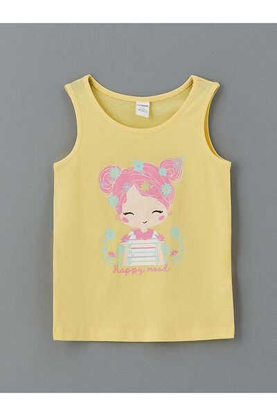LC Waikiki Lcw Kids Crew Neck Printed Girls' Undershirt 2 Pack (S5)