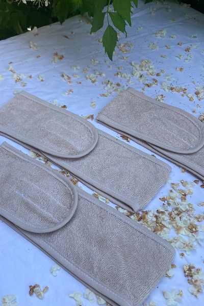 Mokita Home Hair Band Set of 3 Athlete Bandana Towel Women & Men Makeup Yoga Spa Velcro Tape Bias
