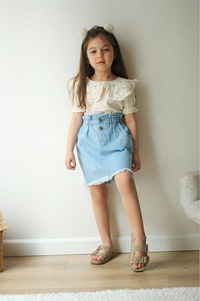 TINY BEAR Tiny Bear Girl's Denim Skirt Suit