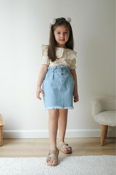 TINY BEAR Tiny Bear Girl's Denim Skirt Suit