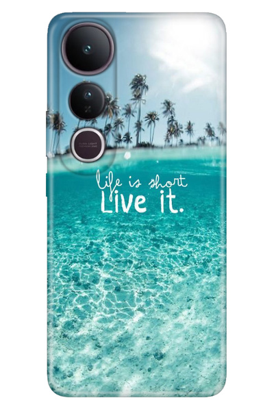 ADACASE Case for Vivo V50 Lite 5g Color Silicone Printed Tpu Life Is Short