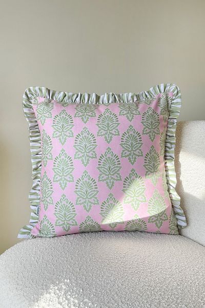 RİTMOHOME Ethnic Motif Striped Frilly Vintage, Scandinavian, Bohemian 50x50 Διακοσμητικό Μαξιλάρι (ΓΕΝΝΗΜΕΝΟ ΕΣΩΤΕΡΙΚΟ)