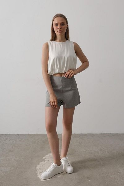 İpeksi Silky Satin Sleeveless Maybe Elastic Blouse - Ecru