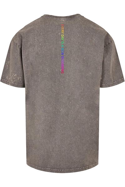 Merchcode Herren Summer And Chill Rainbow Acid Washed Heavy Oversized Tee
