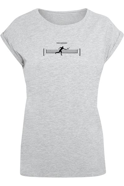 Merchcode Damen Ladies Tennis Round 1 Extended Shoulder Tee