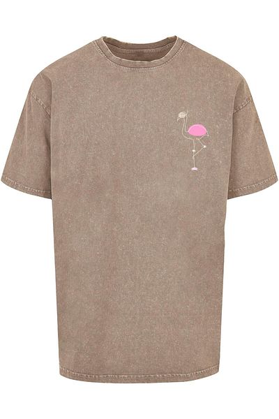 Merchcode Herren Flamingo Acid Washed Heavy Oversized Tee