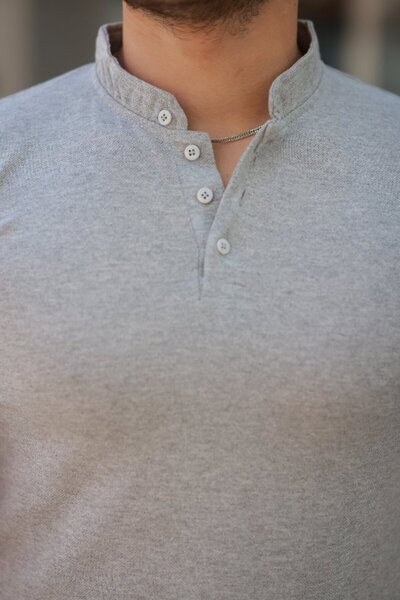 Sensuelle Boutique Tiana Men's Judge Collar Woven Cotton Fabric Short Sleeve T-Shirt