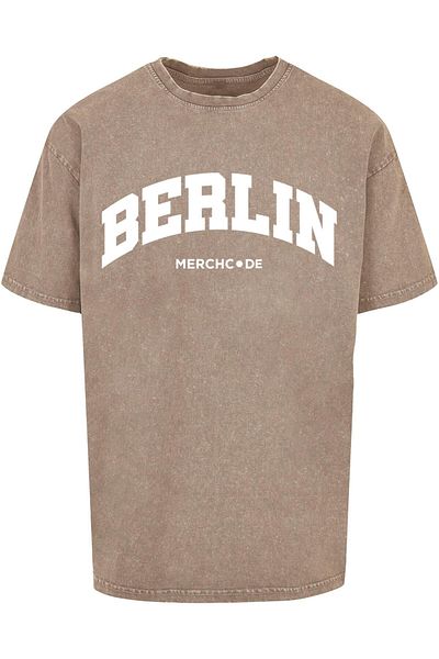 Merchcode Herren Berlin Wording - Acid Washed Oversize Tee