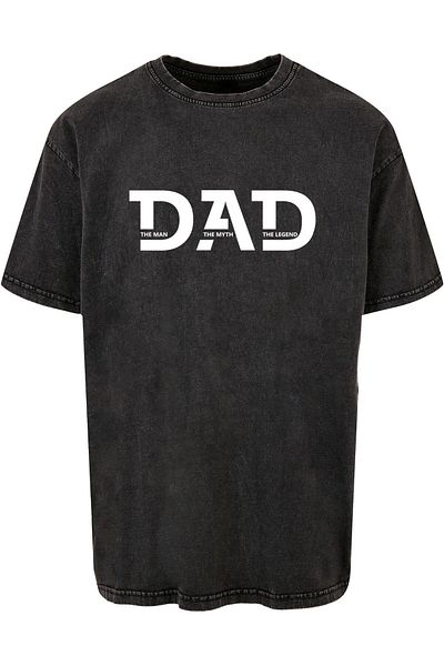 Merchcode Herren Fathers Day - The Man, The Myth, The Legend Acid Washed Heavy Oversized Tee