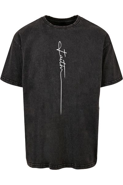 Merchcode Herren Faith Acid Washed Oversized Tee