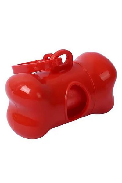 REDz Accessories Suport pentru sac de deșeuri pentru animale de companie, recipient igienic, aspect de os, roșu