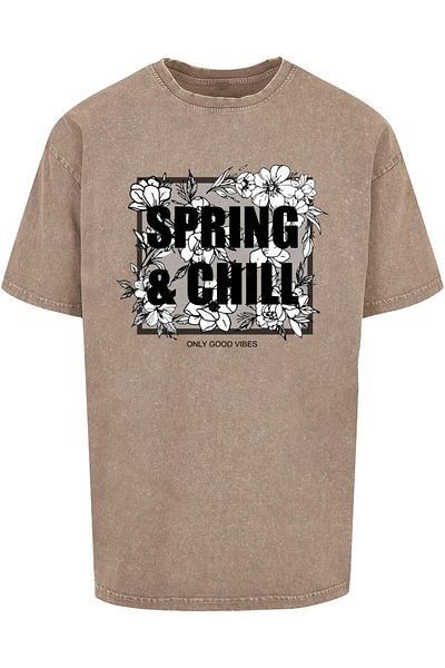 Merchcode Herren Spring And Chill Acid Washed Heavy Oversized Tee