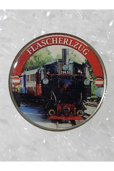 Edi Antik Austria Train Medal 4cm Dia. Rare Flascherlzug