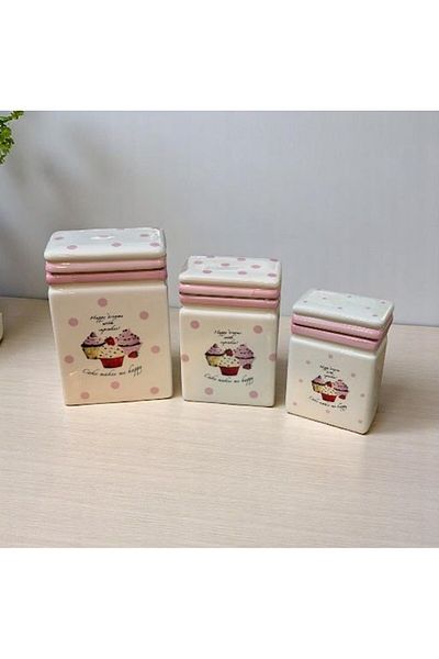 Emr züccaciye Cupcake 3-Piece Spice Jar - 3-Piece Spice Set 3 Sizes