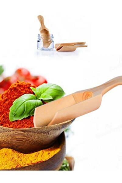 Carat Home Set of 6 Wooden Shovel Spice Spoons