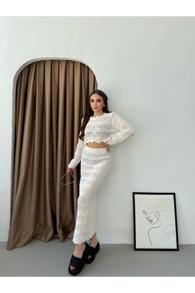 NEW STATION New Station tricotaj cu aspect dantelat tricotaje de plajă set