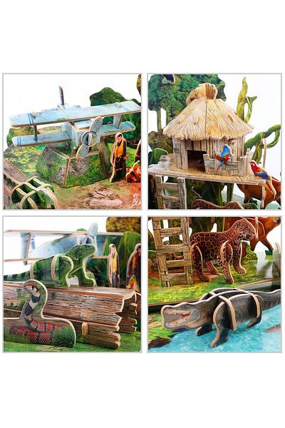 Cubic Fun - 3d Puzzle Booklet-amazon Forest 67 Pieces
