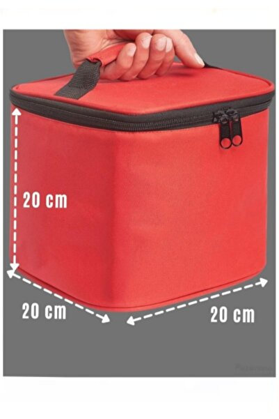 Ankaflex Highconcept Red Single Compartment Cold-Keeping Makeup Bag Travel Makeup Organizer 20*20*20 Cm