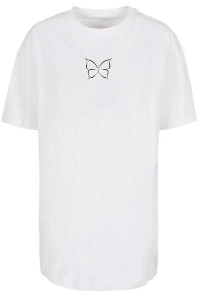 Merchcode Damen Ladies Spring - Butterfly Oversized Boyfriend Tee
