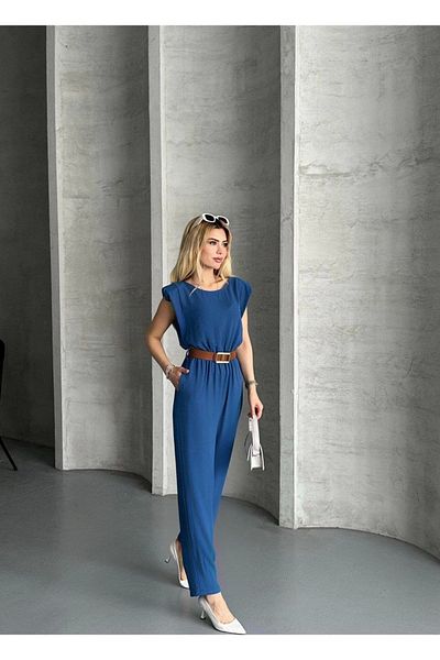Bee Shop Collection Gurbet Yılmaz Women's Padded Jumpsuit with Aerobin Belt
