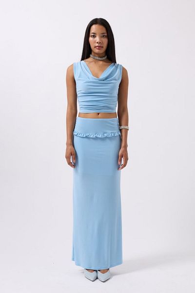 Moka Shopin Mokashopin Fold Waist Detail Maxi Skirt