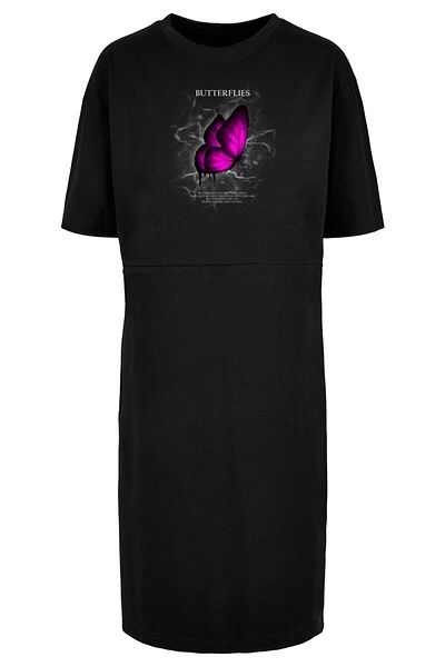 Merchcode Damen Ladies Butterflies Oversized Slit Tee Dress