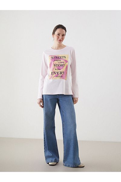 LC Waikiki Tricou de damă cu imprimeu cu gât crew