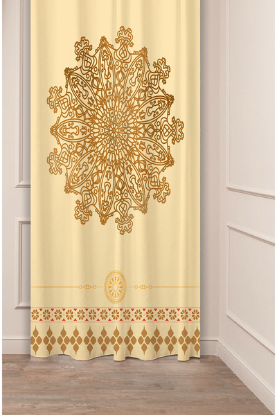 GREENDECOR Mandala Hippie Yoga Meditație Etnică Antică Modelată Digitală cu imprimeu (O singură aripă) Perdeau de fundal modern și elegant