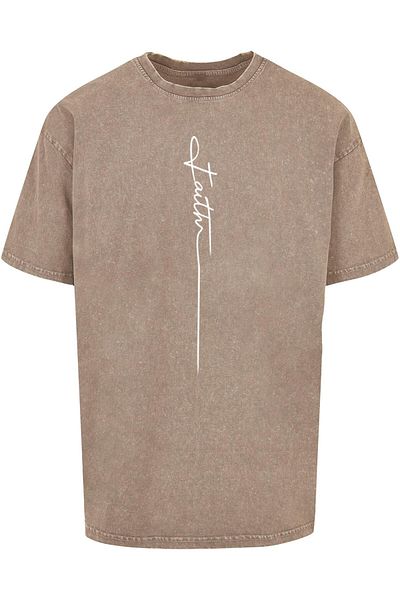 Merchcode Herren Faith Acid Washed Oversized Tee