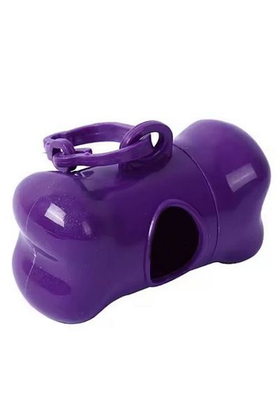 REDz Accessories Suport pentru sac de deșeuri pentru animale de companie, recipient igienic, aspect de os, violet