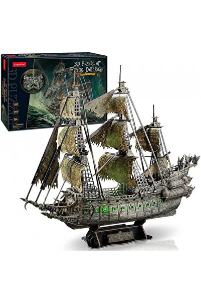 Generic Brand Cubic Fun - Puzzle 3D cu LED-uri, Olandezul Zburător, 360 de piese