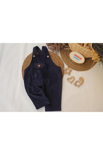 ikokokids Salopetă pentru bărbați cu buzunar din catifea