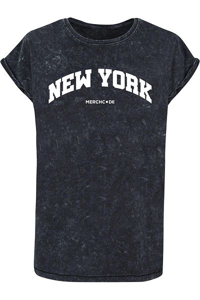 Merchcode Damen Ladies Munich Wording - Acid Washed T-shirt