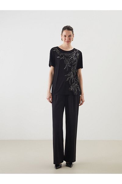 LC Waikiki Tricou de damă cu gât cu flori