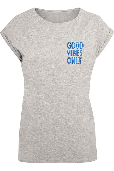 Merchcode Damen Ladies Good Vibes Only Extended Shoulder Tee