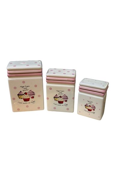 Emr züccaciye Cupcake 3-Piece Spice Jar - 3-Piece Spice Set 3 Sizes