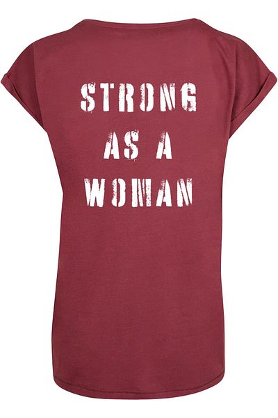 Merchcode Damen Ladies Wd - Strong As A Woman Extended Shoulder Tee