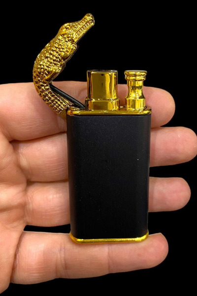 Go İthalat Timsah Başlı Klasik Çakmak – Izgaralı Yanma, Aç Kapa Kapaklı Klasik Çakmak