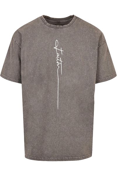Merchcode Herren Faith Acid Washed Oversized Tee