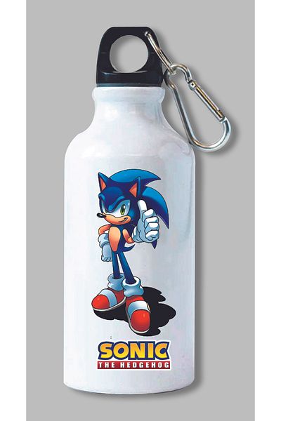 DKDZ SHOP Sonic Printed Water Bottle with Hook 600ml. - 010