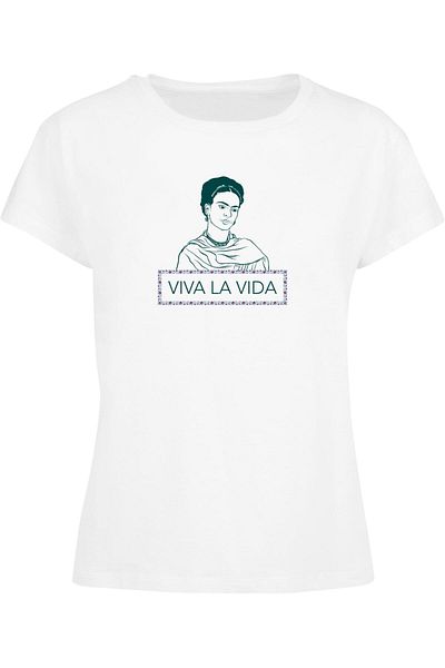 Merchcode Damen Ladies Frida Kahlo - Viva La Vida Box Tee