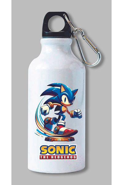 DKDZ SHOP Sonic Printed Water Bottle with Hook 600ml. - 007