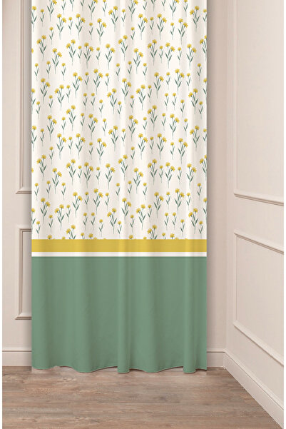 GREENDECOR Design special, frunze de flori, linie antică, model etnic, digital cu imprimeu (o singură aripă), perdea de fundal modernă și elegantă