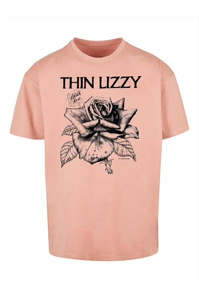 Merchcode Herren Thin Lizzy - Rose Logo Heavy Oversize Tee