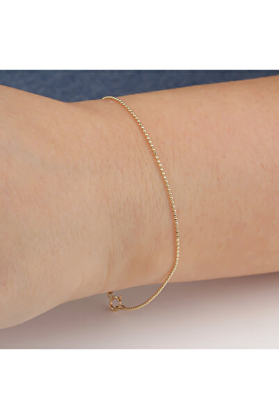 Glorria Altın 1 Mm Top Zincir Bileklik