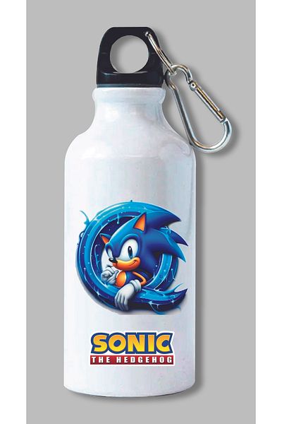 DKDZ SHOP Sonic Printed Water Bottle with Hook 600ml. - 003