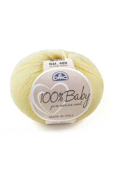 Dmc Wool yarn for knitting and crocheting 100% Baby Pure Merino Wool, 50g/225m, pale yellow/91