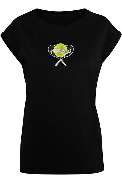 Merchcode Damen Ladies Tennis Tournament Extended Shoulder Tee